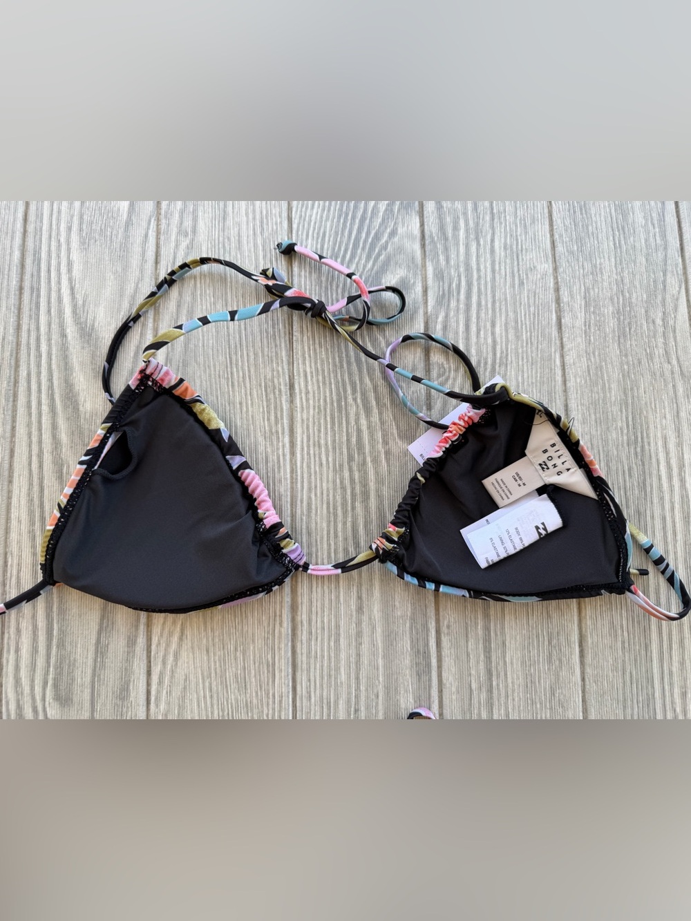 Billabong Black Floral Bikini with Pastel Accents - Picture 10 of 14